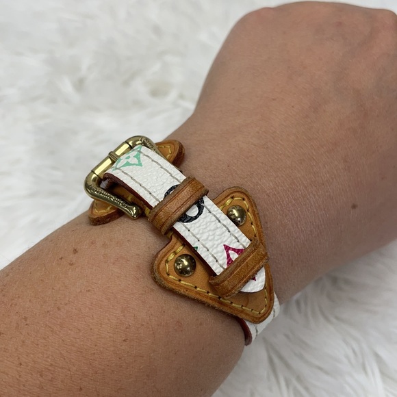 LOUIS VUITTON THEDA BANGLE LEATHER MULTI MI0024 7" - Picture 12 of 12